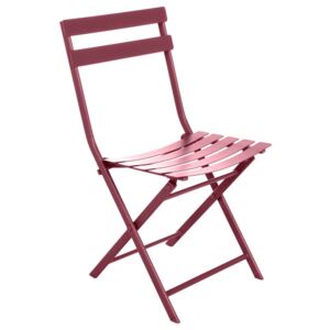 Zahradní židle, skládací, pro balkon, barva červená marsala