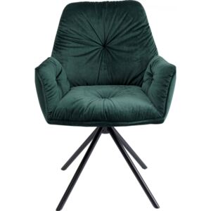 KARE DESIGN Zelená čalouněná židle s područkami Mila