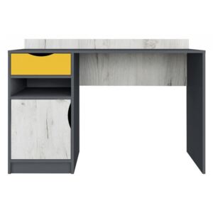 CASARREDO Psací stůl DISNEY dub kraft bílý/šedý grafit/žlutá