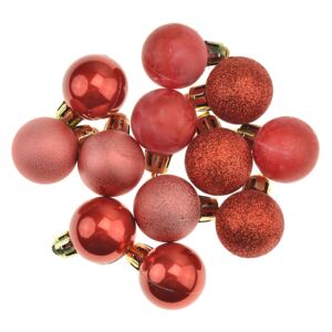 Flora - Vánoční kouličky (3cm) - Červené, 12ks - 8584159114747