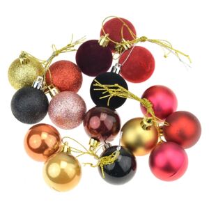 OEM - Vánoční kouličky, zlatá a purpurová barva - Set 16ks 40mm - 8719987633010