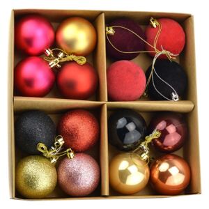 OEM - Vánoční kouličky, zlatá a purpurová barva - Set 16ks 60mm - 8719987633034