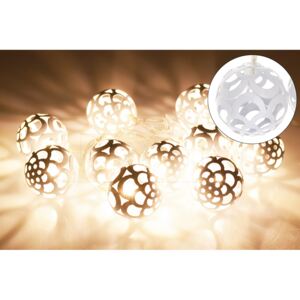 OEM - Svítící koule na baterie DECORATIVE 10LED (160x4cm) - Bílé, teplá bílá - 8719202729320