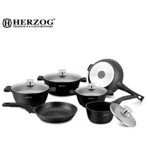 Herzog - Herzog HR-ST16M: Sada nádobí 16 kusů černá