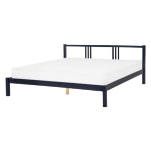 Dřevěná postel 160 x 200 cm tmavě modrá VANNES