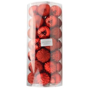 H&S collection - Velký set Vánočních kouliček (5.5cm) - Červené, 35ks - 8719987638312