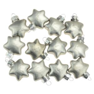 OEM - Skleněné hvězdičky (3.5cm) - Stříbrné, 12ks - 8719987144486