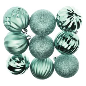 Flora - Tvarované vánoční koule FLORA (6cm) 9ks - Stříbrno-modré - 8584159069238