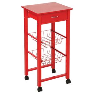 Kuchyňský vozík pro servírování nádobí, kolečka se zásuvkou a 2 košíky - SECRET de GOMURME
