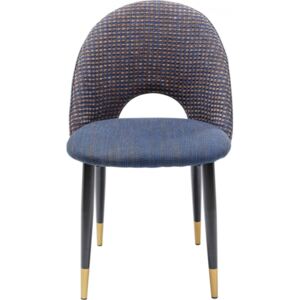 KARE DESIGN Modrá čalouněná jídelní židle Hudson