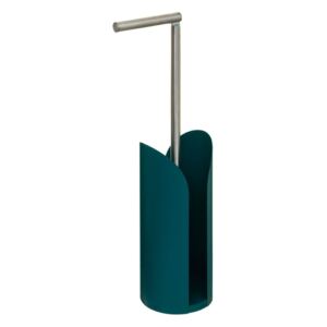Zelený stojan na toaletní papír s kovovou tyčí, koupelna věšák s moderním designem