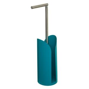 Tyrkysová stojan na toaletní papír s kovovou tyčí, koupelna věšák v moderním designu