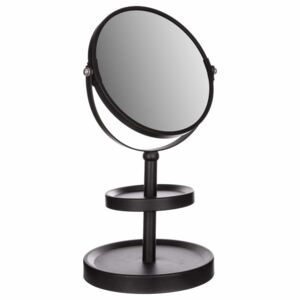 Kosmetické zrcadlo Metal Koupelna Zrcadlové šperky Organizér, 2v1, černá