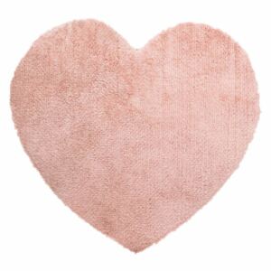 Dekorativní polštář se srdcem, 80 x 74 cm, růžový