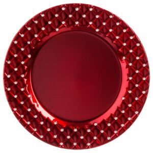DIAMS dekorativní kulatý talíř, červená, 33 cm