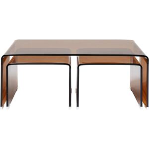 KARE DESIGN Konferenční stolek Visible - jantarový, set 3 ks, 90x50cm
