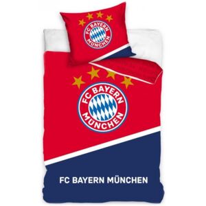 Carbotex • Bavlněné povlečení FC Bayern Mnichov - motiv Blau Boden - 100% bavlna - 70 x 80 cm + 140 x 200 cm - FC Bayern München