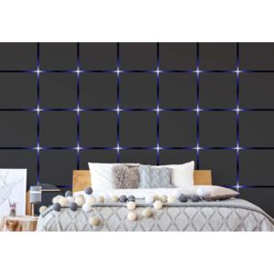 GLIX Fototapeta - Modern Design Black And Blue Squares Lights Vliesová tapeta - 250x104 cm