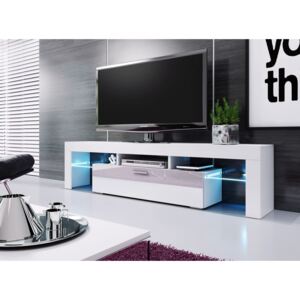 Televizní stolek 190 cm ve vysokém bílém lesku KN1085