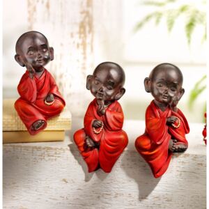 Figurky Malí sedící mniši, sada 3 ks