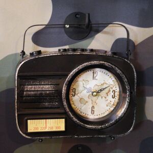 Stolní hodiny Retro rádio, černé