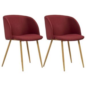 Jídelní židle Okolona - 2ks - textil | vínové