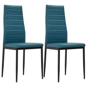 Jídelní židle Gunder - 2ks - umělá kůže | azurově modré