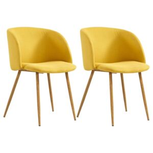 Jídelní židle Okolona - 2ks - textil | žluté
