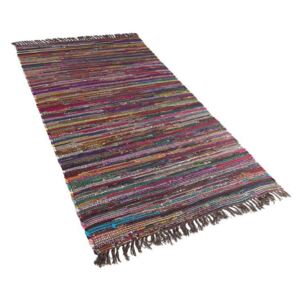 Krátkovlasý tmavý barevný bavlněný koberec 80x150 cm - DANCA