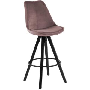 Scandi Starorůžová sametová barová židle Damian 76,5 cm