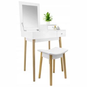 Aga Toaletní stolek s taburetem PHO5797 Bílý
