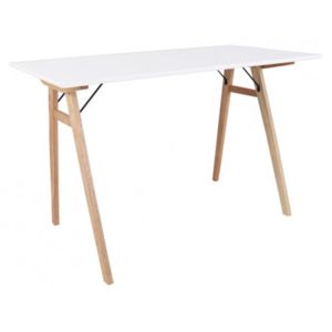 House Nordic Stůl VOJENS 120 cm bílý, přírodní podnož