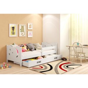 Dětská postel MIKOLAJ color + matrace + rošt ZDARMA, 160x80, bílá/bílá