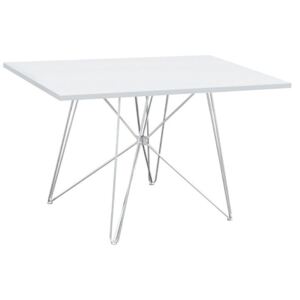 Jídelní stůl 120x80cm v bílém provedení s vysokým leskem TK2154