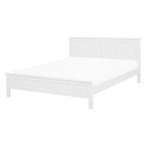 Bílá dřevěná manželská postel 160x200 cm OLIVET