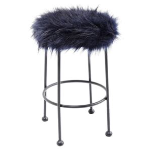 KARE DESIGN Sada 2 ks − Stolička Ontario Fur tmavě modrá, 30 cm, Vemzu