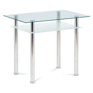 Jídelní stůl GDT-111 CLR 90x60 cm, sklo/chrom
