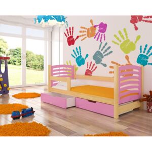ADRK Dětská postel CAMINO Provedení: Růžová/borovice