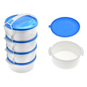 OEM - Plastový jídlonosič 4 dílný 4x1,1l - Modrý (27cm) - 5995875002943