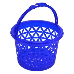 OEM - Plastový kulatý košík vzor květin 2,9l (20x14cm) - Tmavě modrý - 8696287052027