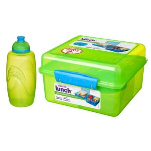 Sistema Sada krabička na jídlo Lunch Cube Max 2l + láhev 375 ml zdarma zelená