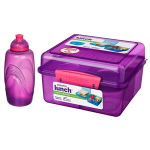 Sistema Sada krabička na jídlo Lunch Cube Max 2l + láhev 375 ml zdarma fialová