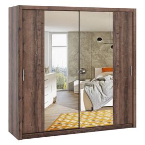 Šatní skříň se zrcadlem Kler SZ220 KE11, Barva: dub monastery / zrcadlo