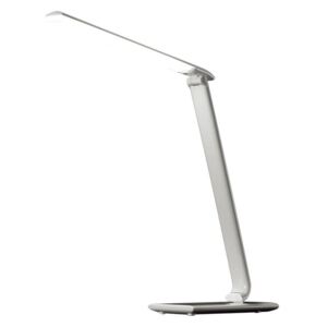 Solight LED stolní lampička stmívatelná, 12W, volba teploty světla, USB, bílý lesk