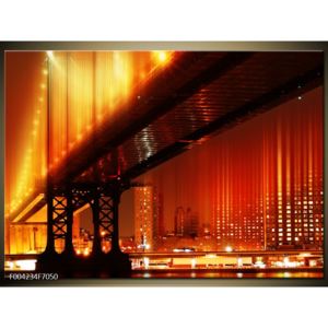 Oranžový obraz města a mostu (F004234F7050)