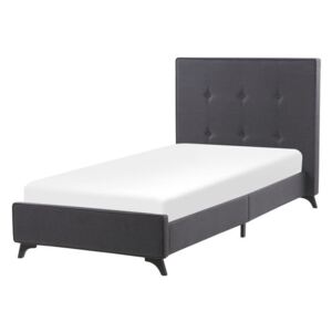 Čalouněná tmavě šedá postel 90x200 cm - AMBASSADOR