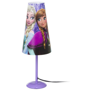 Stolní lampička / lampa Frozen Elza a Anna s cilindrem výška 38cm fialová