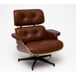 Křeslo Vip inspirované Lounge chair hnědá kůže