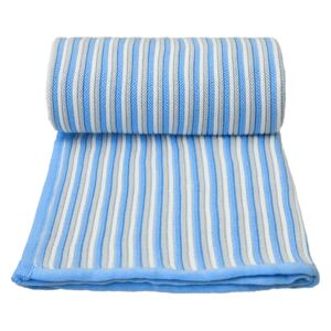 Dětská pletená deka spring, WHITE-BLUE / BÍLO-MODRÁ