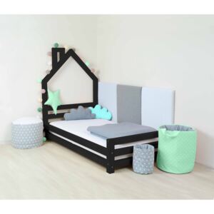 Benlemi Dětská postel domeček WALLY Barva: Černá, Rozměr: 80 x 160 cm